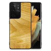 Samsung Galaxy S21 Ultra Houten Print Telefoonhoesje Licht Hout