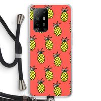 Ananas: Oppo A95 5G Transparant Hoesje met koord