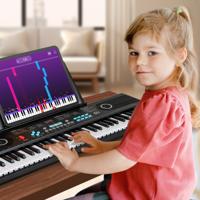 Keyboard Piano 61 Toetsen Digitale Piano met Standaard & Microfoon & Draagtas E-Piano voor Beginners Piano voor Kinderen en Volwassenen