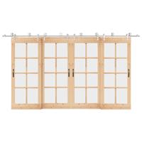 Schuifdeur onderdelenset 400 cm roestvrij staal zilverkleurig