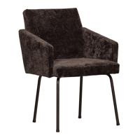 WOOOD Eetkamerstoel 'Mount' Chenille, kleur Donkerbruin