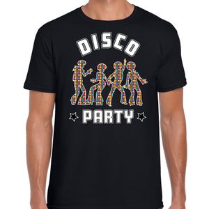 Disco verkleed t-shirt heren - jaren 80 feest outfit - disco party - zwart