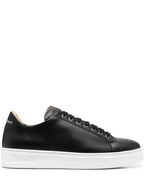 Philipp Plein baskets Skull and Plein en cuir - Noir