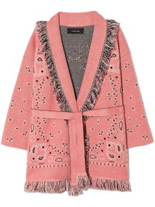 Alanui Kids cardigan long à motif bandana en jacquard - Rose