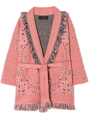 Alanui Kids cardigan long à motif bandana en jacquard - Rose