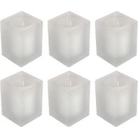 6x Witte woondecoratie kaarsen met matte houders 7 x 10 cm 24 branduren