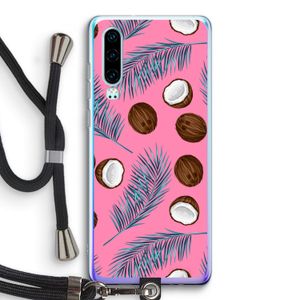 Kokosnoot roze: Huawei P30 Transparant Hoesje met koord