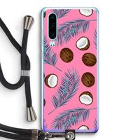 Kokosnoot roze: Huawei P30 Transparant Hoesje met koord