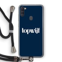 Topwijf Navy: Samsung Galaxy A11 Transparant Hoesje met koord Topwijf Navy: Samsung Galaxy A11 Transparant Hoesje met koord