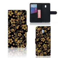 Xiaomi Redmi 8A Hoesje Gouden Bloemen - thumbnail