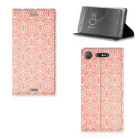 Sony Xperia XZ1 Hoesje met Magneet Pattern Orange - thumbnail