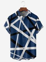 Geometric Chest Pocket Short Sleeve Casual Shirt - thumbnail