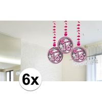 6x Roze sweet 16 rotorspiralen   -