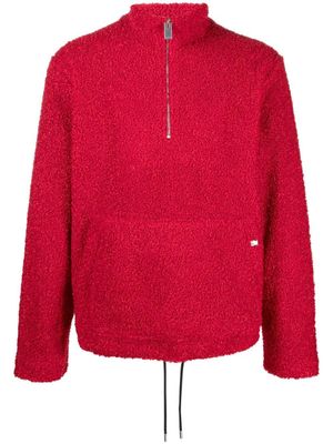 1017 ALYX 9SM sweat en fil bouclé à col zippé - Rouge