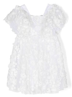 Tartine Et Chocolat robe en tulle à fleurs brodées - Blanc