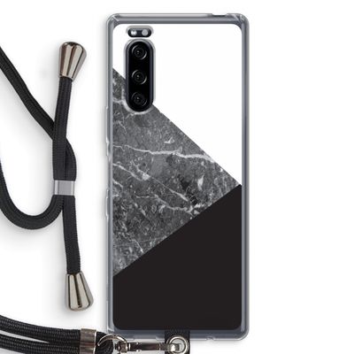 Combinatie marmer: Sony Xperia 5 Transparant Hoesje met koord