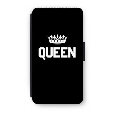 Queen zwart: iPhone X Flip Hoesje