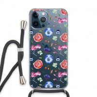 Bloemetjes: iPhone 13 Pro Max Transparant Hoesje met koord