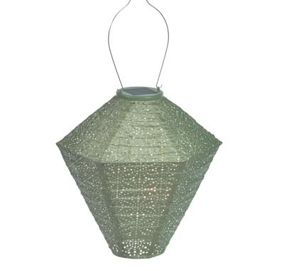 Solar lampion diamant sashiko 28 cm licht groen - Lumiz