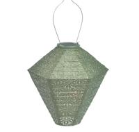 Solar lampion diamant sashiko 28 cm licht groen - Lumiz