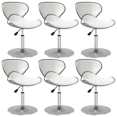 Eetkamerstoelen 6 st kunstleer wit