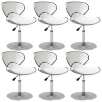 Eetkamerstoelen 6 st kunstleer wit