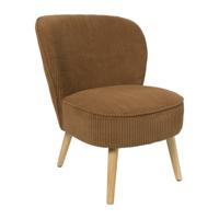 Fauteuil Didi corduroy - bruin - 77x60x69 cm Fauteuil Didi corduroy - bruin - 77x60x69 cm