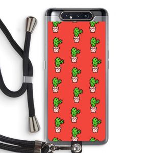 Mini cactus: Samsung Galaxy A80 Transparant Hoesje met koord