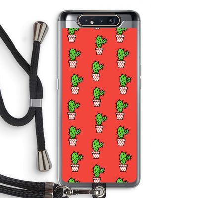 Mini cactus: Samsung Galaxy A80 Transparant Hoesje met koord
