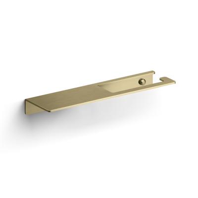 Fold toiletrolhouder met planchet goud geborsteld PVD