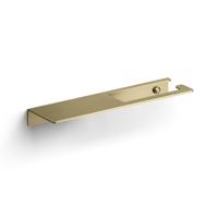 Fold toiletrolhouder met planchet goud geborsteld PVD - thumbnail