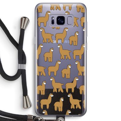 Alpacas: Samsung Galaxy S8 Transparant Hoesje met koord