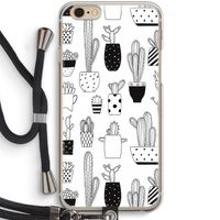 Cactusmotief: iPhone 6 / 6S Transparant Hoesje met koord