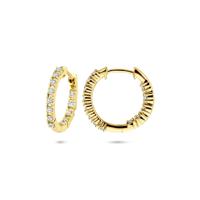 14k Gouden Klapoorringen met Lab Grown Diamant 0.50ct - 17,5x2 mm