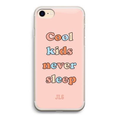 Cool Kids Never Sleep: iPhone 7 Transparant Hoesje