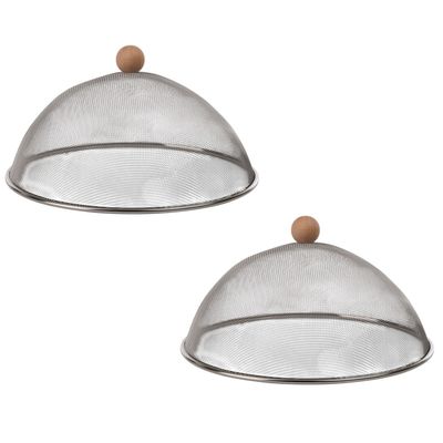 2x RVS vliegenkappen voor voedsel 30 cm