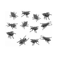 Nep kever/insecten mix ophangbaar - 6 cm - zwart - 24x stuks - decoratieve griezel beestjes