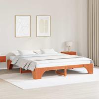 Gewaxte Bruin Bedbodem 200x200 cm Massief Grenen Hout
