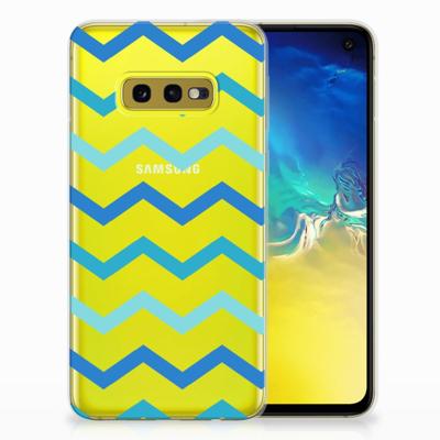 Samsung Galaxy S10e | TPU bumper | Zigzag Blauw