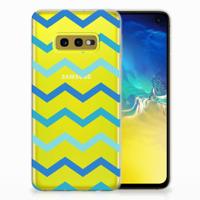 Samsung Galaxy S10e | TPU bumper | Zigzag Blauw