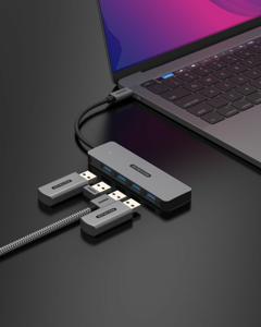 Sitecom CN-5009 interface hub USB 3.2 Gen 1 (3.1 Gen 1) Type-C 5000 Mbit/s Zwart, Grijs