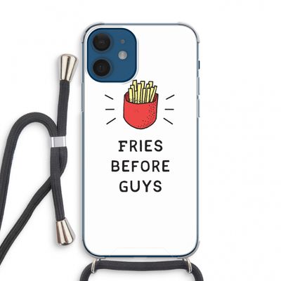 Fries before guys: iPhone 12 mini Transparant Hoesje met koord