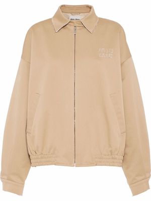 Miu Miu veste oversize en coton - Tons neutres