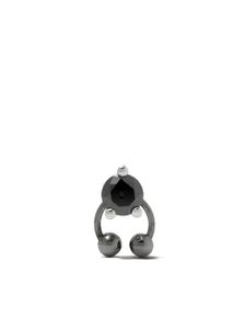 Delfina Delettrez puce d'oreille en or blanc 18ct Two In One Pierced à ornements en diamants - Argent