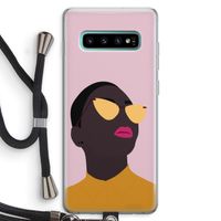 Yellow glasses: Samsung Galaxy S10 Plus Transparant Hoesje met koord