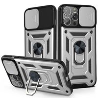 iPhone 12 Mini hoesje - Backcover - Rugged Armor - Camerabescherming - Extra valbescherming - TPU - Zilver - thumbnail