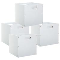 Opbergmand/kastmandje - Set van 4x stuks - Wit - 31 x 31 x 31 cm - 29 liter - Vakkenkast manden - Ho