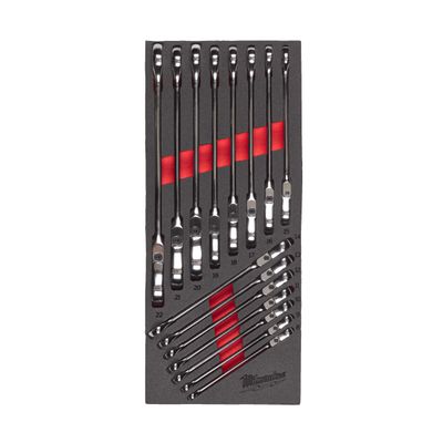 Milwaukee Accessoires MAX BITE Flex Steek Ratelsleutel Set Foam Inlay 15-delig - 4932479829