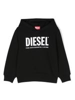 Diesel Kids hoodie en coton à logo imprimé - Noir