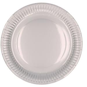 Feestbordjes/gebaksbordjes karton - 60x - zilver - rond - papieren bordjes